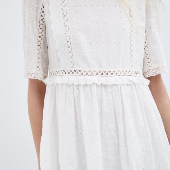 Zara Dresses & Skirts - LAST ONE!!✅EYELET & HEMSTITCH DRESS